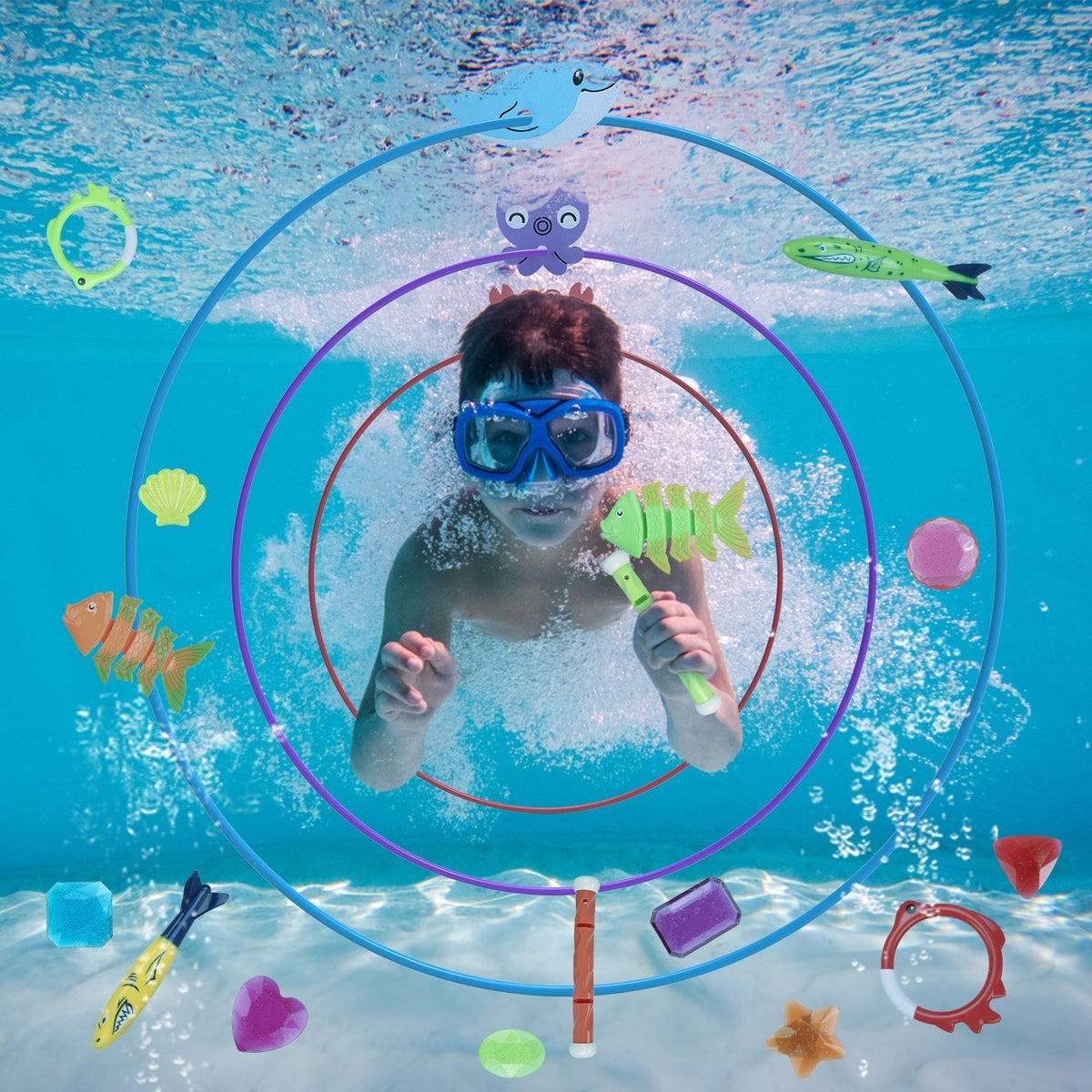 GBruno 24Pcs Diving Toys Swimming Pool